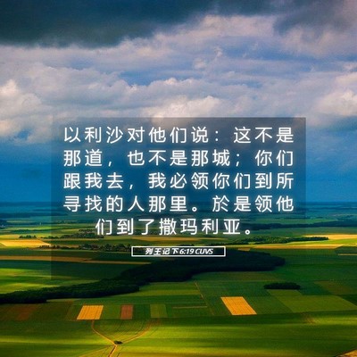 Picture 05 - 列 王 记 下 6:19 CUVS - 以 利 沙 对 他 们 说 ： 这 不 是 那 - Bible Verse Picture