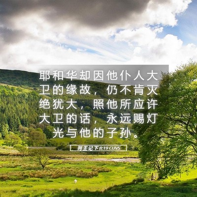 Picture 05 - 列 王 记 下 8:19 CUVS - 耶 和 华 却 因 他 仆 人 大 卫 的 缘 - Bible Verse Picture