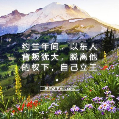Picture 05 - 列 王 记 下 8:20 CUVS - 约 兰 年 间 ， 以 东 人 背 叛 犹 大 - Bible Verse Picture
