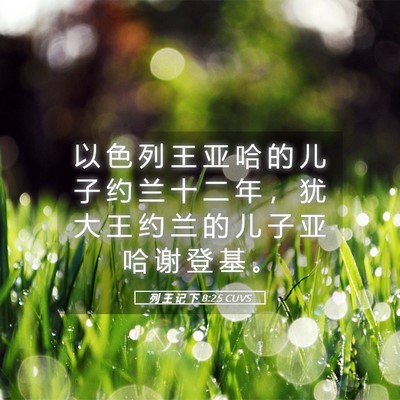 Picture 05 - 列 王 记 下 8:25 CUVS - 以 色 列 王 亚 哈 的 儿 子 约 兰 十 - Bible Verse Picture