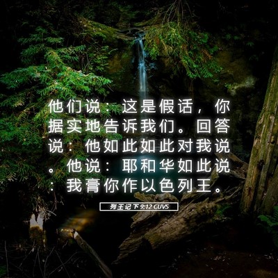 Picture 05 - 列 王 记 下 9:12 CUVS - 他 们 说 ： 这 是 假 话 ， 你 据 实 - Bible Verse Picture