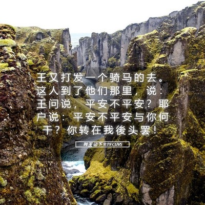 Picture 05 - 列 王 记 下 9:19 CUVS - 王 又 打 发 一 个 骑 马 的 去 。 这 - Bible Verse Picture