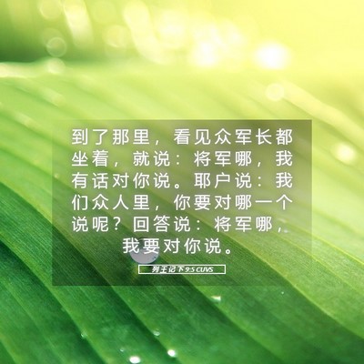 Picture 05 - 列 王 记 下 9:5 CUVS - 到 了 那 里 ， 看 见 众 军 长 都 坐 - Bible Verse Picture
