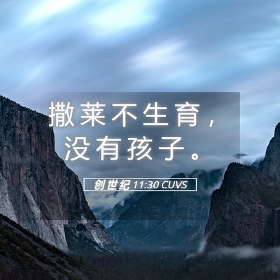 Picture 05 - 创 世 纪 11:30 CUVS - 撒 莱 不 生 育 ， 没 有 孩 子 - Bible Verse Picture