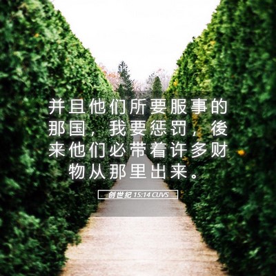 Picture 05 - 创 世 纪 15:14 CUVS - 并 且 他 们 所 要 服 事 的 那 国 ， - Bible Verse Picture