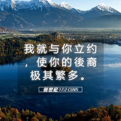 Picture 05 - 创 世 纪 17:2 CUVS - 我 就 与 你 立 约 ， 使 你 的 後 裔 - Bible Verse Picture