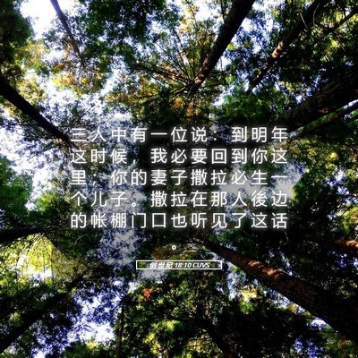 Picture 05 - 创 世 纪 18:10 CUVS - 三 人 中 有 一 位 说 ： 到 明 年 这 - Bible Verse Picture