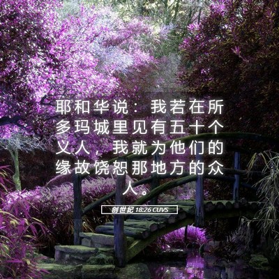Picture 05 - 创 世 纪 18:26 CUVS - 耶 和 华 说 ： 我 若 在 所 多 玛 城 - Bible Verse Picture