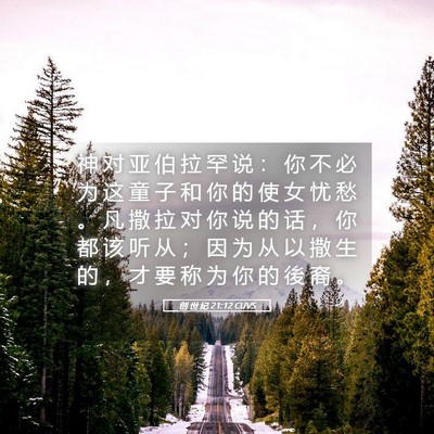 Picture 05 - 创 世 纪 21:12 CUVS - 神 对 亚 伯 拉 罕 说 ： 你 不 必 为 - Bible Verse Picture