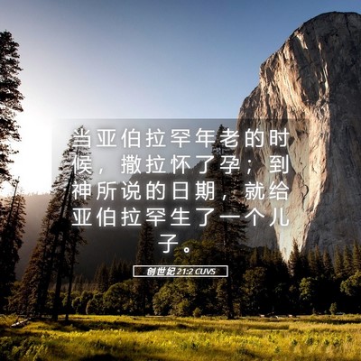 Picture 05 - 创 世 纪 21:2 CUVS - 当 亚 伯 拉 罕 年 老 的 时 候 ， 撒 - Bible Verse Picture
