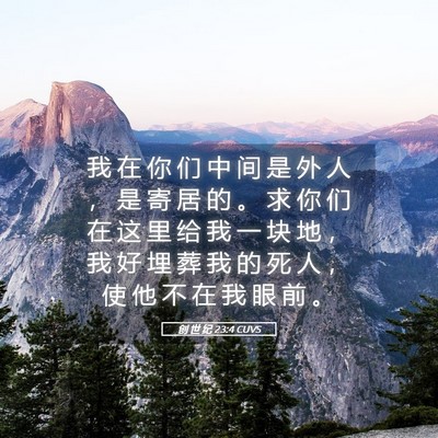 Picture 05 - 创 世 纪 23:4 CUVS - 我 在 你 们 中 间 是 外 人 ， 是 寄 - Bible Verse Picture