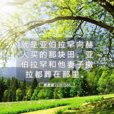 Picture 05 - 创 世 纪 25:10 CUVS - 就 是 亚 伯 拉 罕 向 赫 人 买 的 那 - Bible Verse Picture