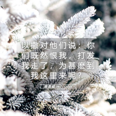 Picture 05 - 创 世 纪 26:27 CUVS - 以 撒 对 他 们 说 ： 你 们 既 然 恨 - Bible Verse Picture