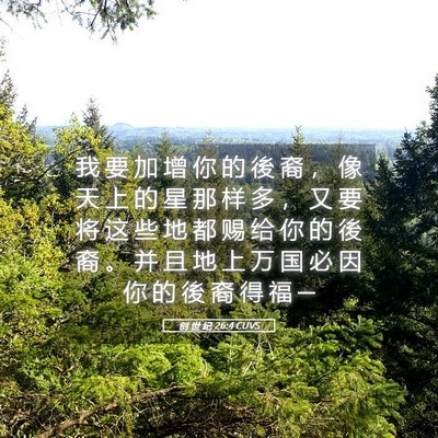 Picture 05 - 创 世 纪 26:4 CUVS - 我 要 加 增 你 的 後 裔 ， 像 天 上 - Bible Verse Picture