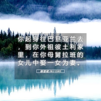 Picture 05 - 创 世 纪 28:2 CUVS - 你 起 身 往 巴 旦 亚 兰 去 ， 到 你 - Bible Verse Picture