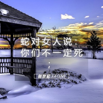 Picture 05 - 创 世 纪 3:4 CUVS - 蛇 对 女 人 说 ： 你 们 不 一 定 死 - Bible Verse Picture