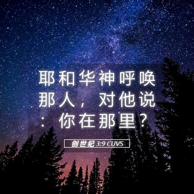Picture 05 - 创 世 纪 3:9 CUVS - 耶 和 华 神 呼 唤 那 人 ， 对 他 说 - Bible Verse Picture