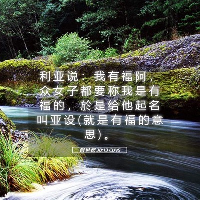 Picture 05 - 创 世 纪 30:13 CUVS - 利 亚 说 ： 我 有 福 阿 ， 众 女 子 - Bible Verse Picture