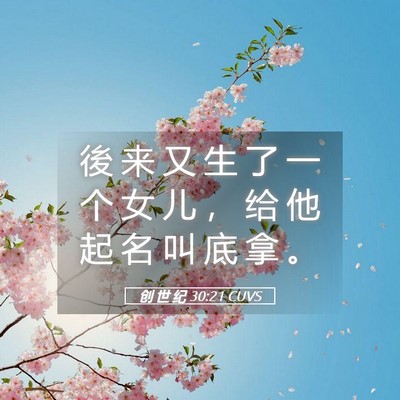 Picture 05 - 创 世 纪 30:21 CUVS - 後 来 又 生 了 一 个 女 儿 ， 给 他 - Bible Verse Picture