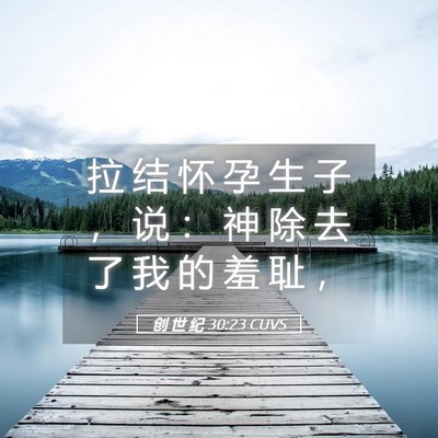 Picture 05 - 创 世 纪 30:23 CUVS - 拉 结 怀 孕 生 子 ， 说 ： 神 除 去 - Bible Verse Picture