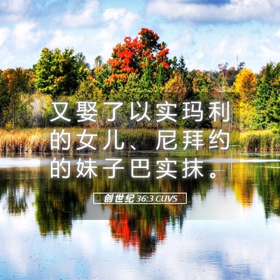 Picture 05 - 创 世 纪 36:3 CUVS - 又 娶 了 以 实 玛 利 的 女 儿 、 尼 - Bible Verse Picture