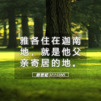 Picture 05 - 创 世 纪 37:1 CUVS - 雅 各 住 在 迦 南 地 ， 就 是 他 父 - Bible Verse Picture