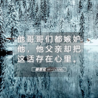 Picture 05 - 创 世 纪 37:11 CUVS - 他 哥 哥 们 都 嫉 妒 他 ， 他 父 亲 - Bible Verse Picture