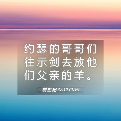 Picture 05 - 创 世 纪 37:12 CUVS - 约 瑟 的 哥 哥 们 往 示 剑 去 放 他 - Bible Verse Picture