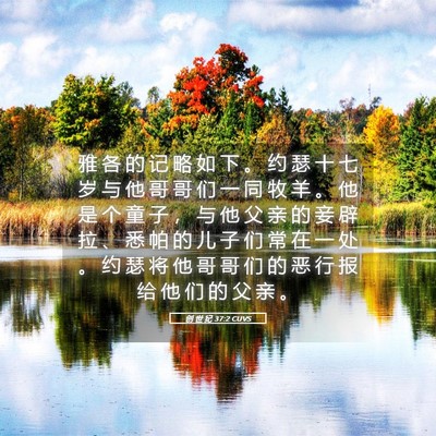 Picture 05 - 创 世 纪 37:2 CUVS - 雅 各 的 记 略 如 下 。 约 瑟 十 七 - Bible Verse Picture