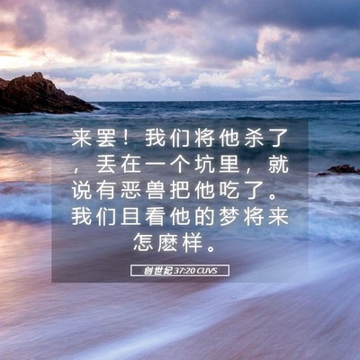 Picture 05 - 创 世 纪 37:20 CUVS - 来 罢 ！ 我 们 将 他 杀 了 ， 丢 在 - Bible Verse Picture