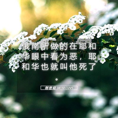 Picture 05 - 创 世 纪 38:10 CUVS - 俄 南 所 做 的 在 耶 和 华 眼 中 看 - Bible Verse Picture