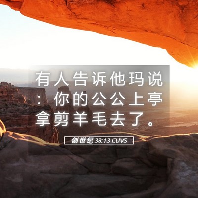 Picture 05 - 创 世 纪 38:13 CUVS - 有 人 告 诉 他 玛 说 ： 你 的 公 公 - Bible Verse Picture