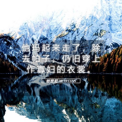 Picture 05 - 创 世 纪 38:19 CUVS - 他 玛 起 来 走 了 ， 除 去 帕 子 ， - Bible Verse Picture