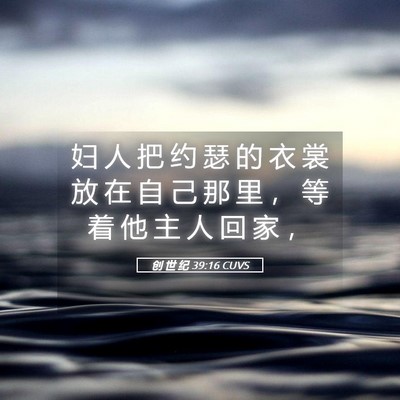 Picture 05 - 创 世 纪 39:16 CUVS - 妇 人 把 约 瑟 的 衣 裳 放 在 自 己 - Bible Verse Picture