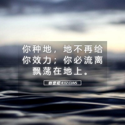 Picture 05 - 创 世 纪 4:12 CUVS - 你 种 地 ， 地 不 再 给 你 效 力 ； - Bible Verse Picture