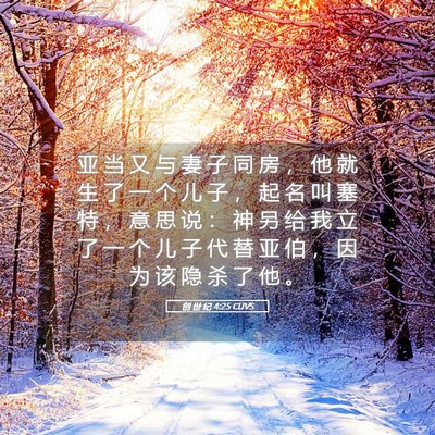 Picture 05 - 创 世 纪 4:25 CUVS - 亚 当 又 与 妻 子 同 房 ， 他 就 生 - Bible Verse Picture