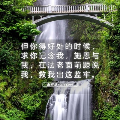 Picture 05 - 创 世 纪 40:14 CUVS - 但 你 得 好 处 的 时 候 ， 求 你 记 - Bible Verse Picture
