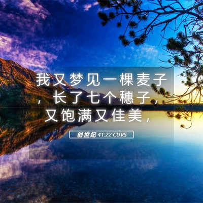 Picture 05 - 创 世 纪 41:22 CUVS - 我 又 梦 见 一 棵 麦 子 ， 长 了 七 - Bible Verse Picture