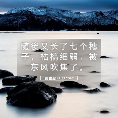 Picture 05 - 创 世 纪 41:23 CUVS - 随 後 又 长 了 七 个 穗 子 ， 枯 槁 - Bible Verse Picture