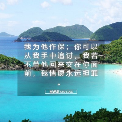 Picture 05 - 创 世 纪 43:9 CUVS - 我 为 他 作 保 ； 你 可 以 从 我 手 - Bible Verse Picture