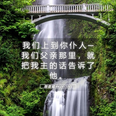 Picture 05 - 创 世 纪 44:24 CUVS - 我 们 上 到 你 仆 人 ─ 我 们 父 亲 - Bible Verse Picture