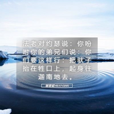 Picture 05 - 创 世 纪 45:17 CUVS - 法 老 对 约 瑟 说 ： 你 吩 咐 你 的 - Bible Verse Picture