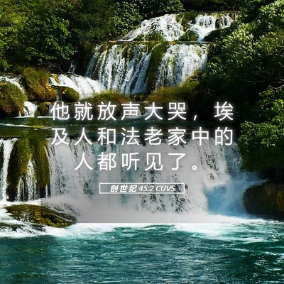 Picture 05 - 创 世 纪 45:2 CUVS - 他 就 放 声 大 哭 ， 埃 及 人 和 法 - Bible Verse Picture