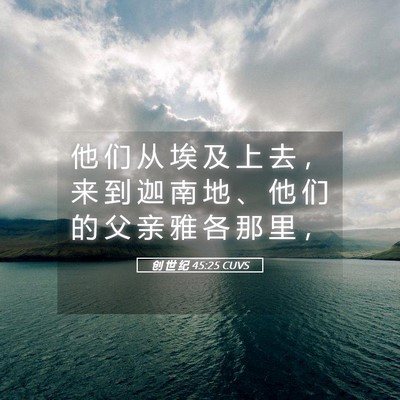 Picture 05 - 创 世 纪 45:25 CUVS - 他 们 从 埃 及 上 去 ， 来 到 迦 南 - Bible Verse Picture