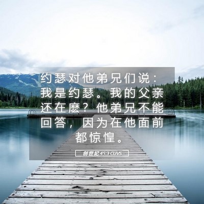 Picture 05 - 创 世 纪 45:3 CUVS - 约 瑟 对 他 弟 兄 们 说 ： 我 是 约 - Bible Verse Picture
