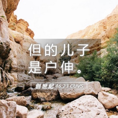 Picture 05 - 创 世 纪 46:23 CUVS - 但 的 儿 子 是 户 伸 - Bible Verse Picture