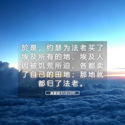 Picture 05 - 创 世 纪 47:20 CUVS - 於 是 ， 约 瑟 为 法 老 买 了 埃 及 - Bible Verse Picture