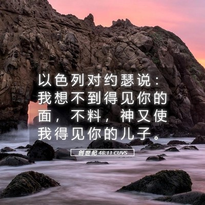 Picture 05 - 创 世 纪 48:11 CUVS - 以 色 列 对 约 瑟 说 ： 我 想 不 到 - Bible Verse Picture