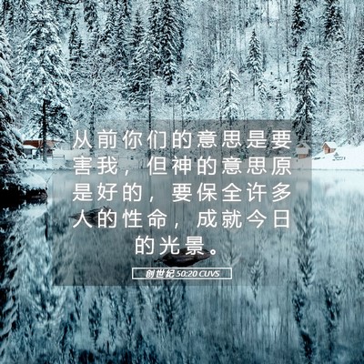 Picture 05 - 创 世 纪 50:20 CUVS - 从 前 你 们 的 意 思 是 要 害 我 ， - Bible Verse Picture