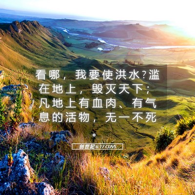 Picture 05 - 创 世 纪 6:17 CUVS - 看 哪 ， 我 要 使 洪 水 ? 滥 在 地 上 - Bible Verse Picture